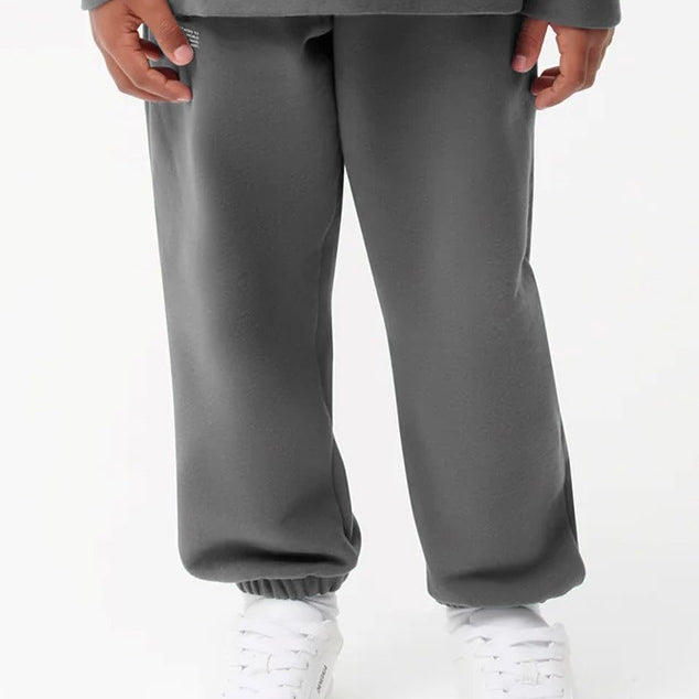 Beli Lastikli Paçası Lastikli Pamuklu Nefes Alan Nature Concept Regular Fit Jogger Füme Çocuk Eşofm