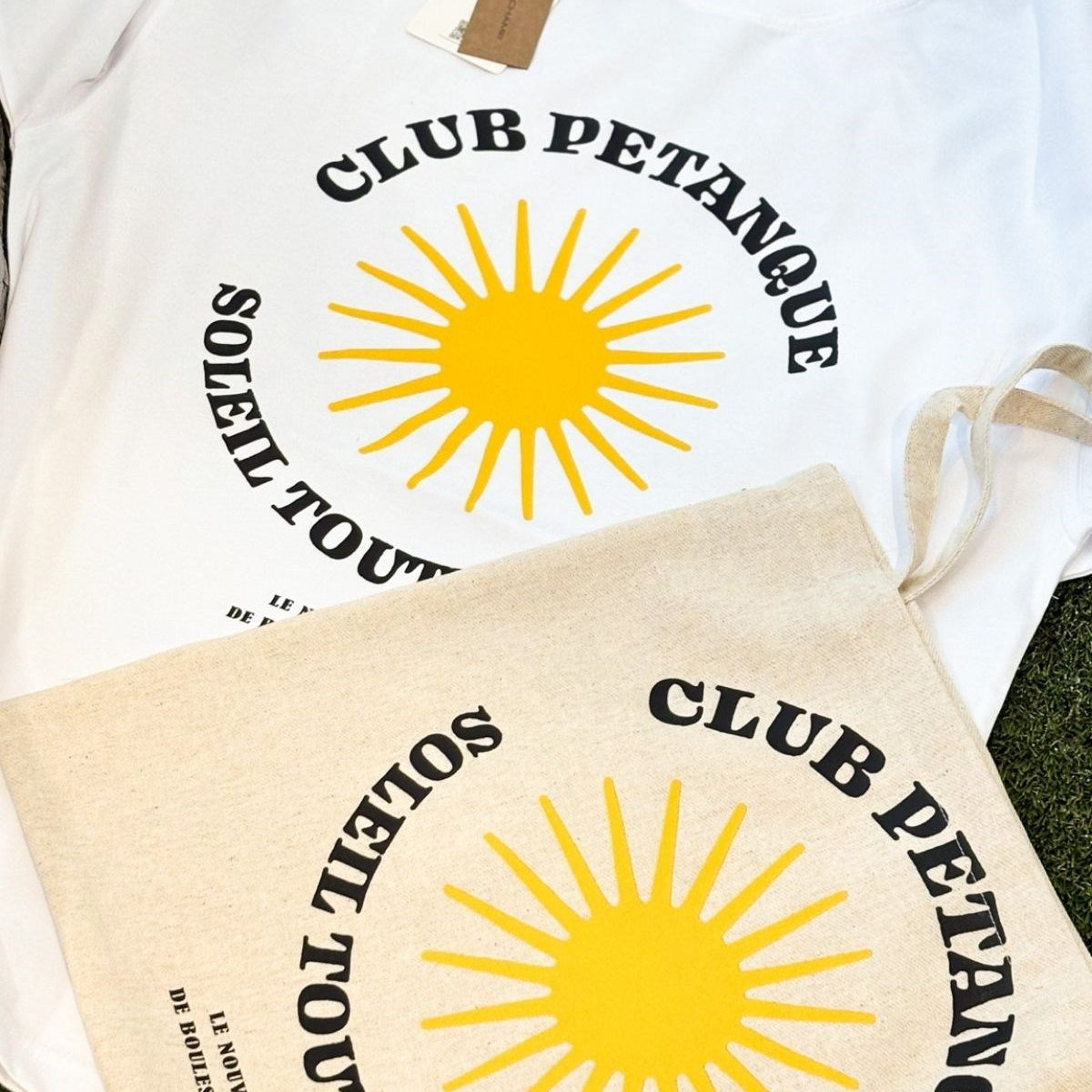 Kadın Oversize Tişört + Bez Çanta Hediyeli Kombin – CLUB PETANQUE Baskılı %100 Pamuk
