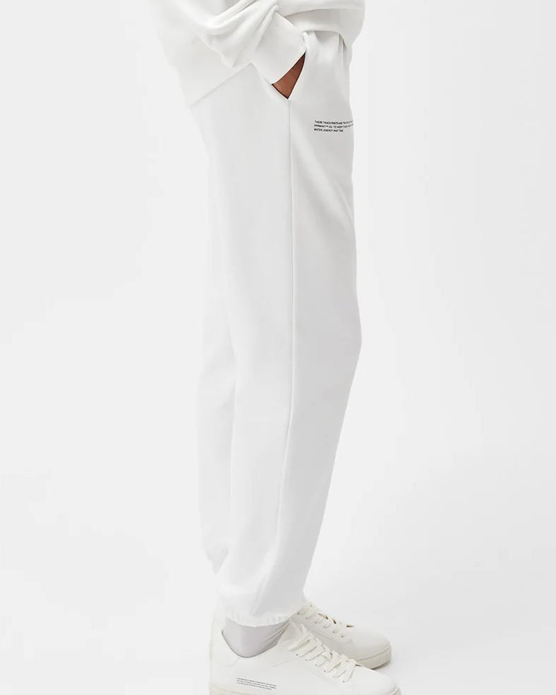 Beli Lastikli Paçası Lastikli Pamuklu Nefes Alan Nature Concept Regular Fit Jogger Beyaz Eşofman Alt