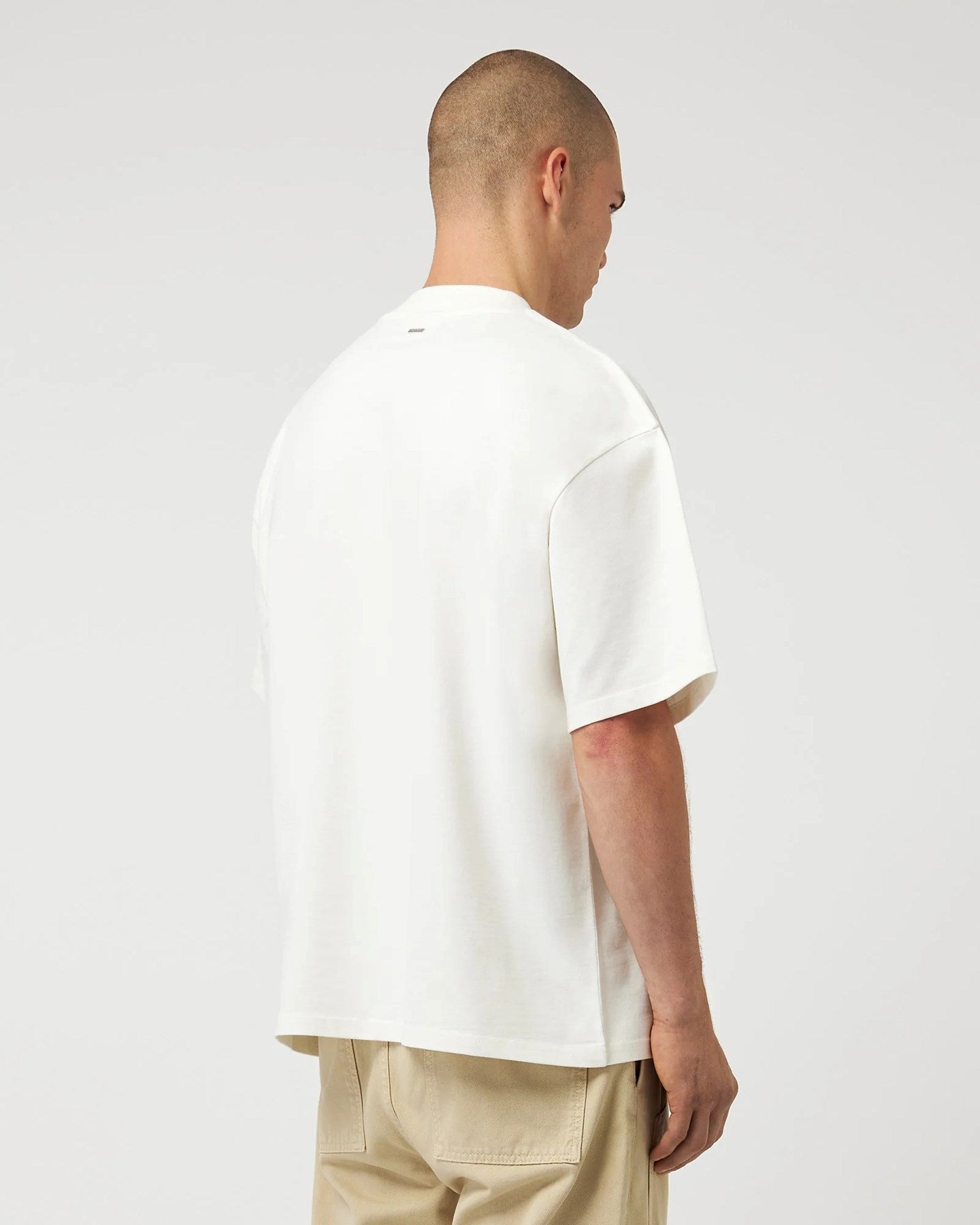 Bisiklet Yaka Eighty Five Yazılı Oversize Beyaz  Erkek T-shirt