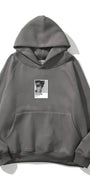 Kapüşonlu İçi Polar Pantone David Baskılı Füme Unisex Oversize Hoodie Sweatshirt