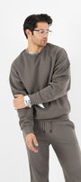 Bisiklet Yaka Basic 3 iplik Şardonlu Oversize Sweatshirt