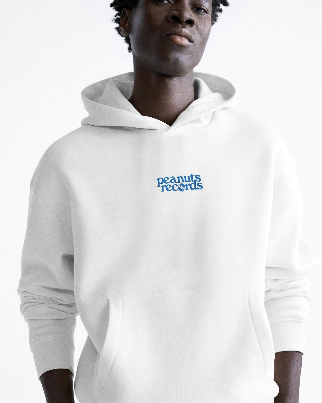 Kapüşonlu İçi Polar Peanuts Yazılı Snoopy Desen Baskılı Beyaz Oversize Hoodie Sweatshirt