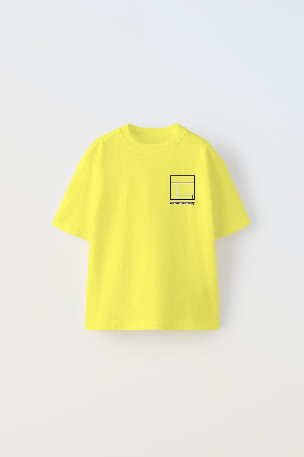 Updated Simplicity Yazılı Desen Tasarım Baskılı Sarı Çocuk T-Shirt