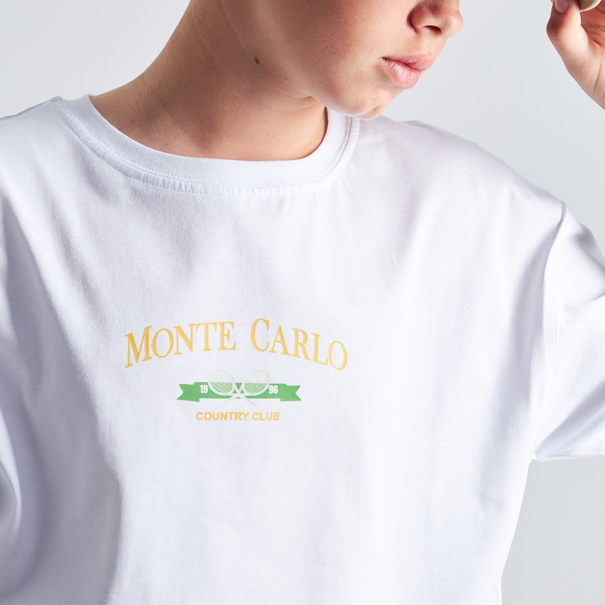 Monte Carlo Country Club Baskılı %100 Pamuk Erkek Oversize Çocuk Tişört