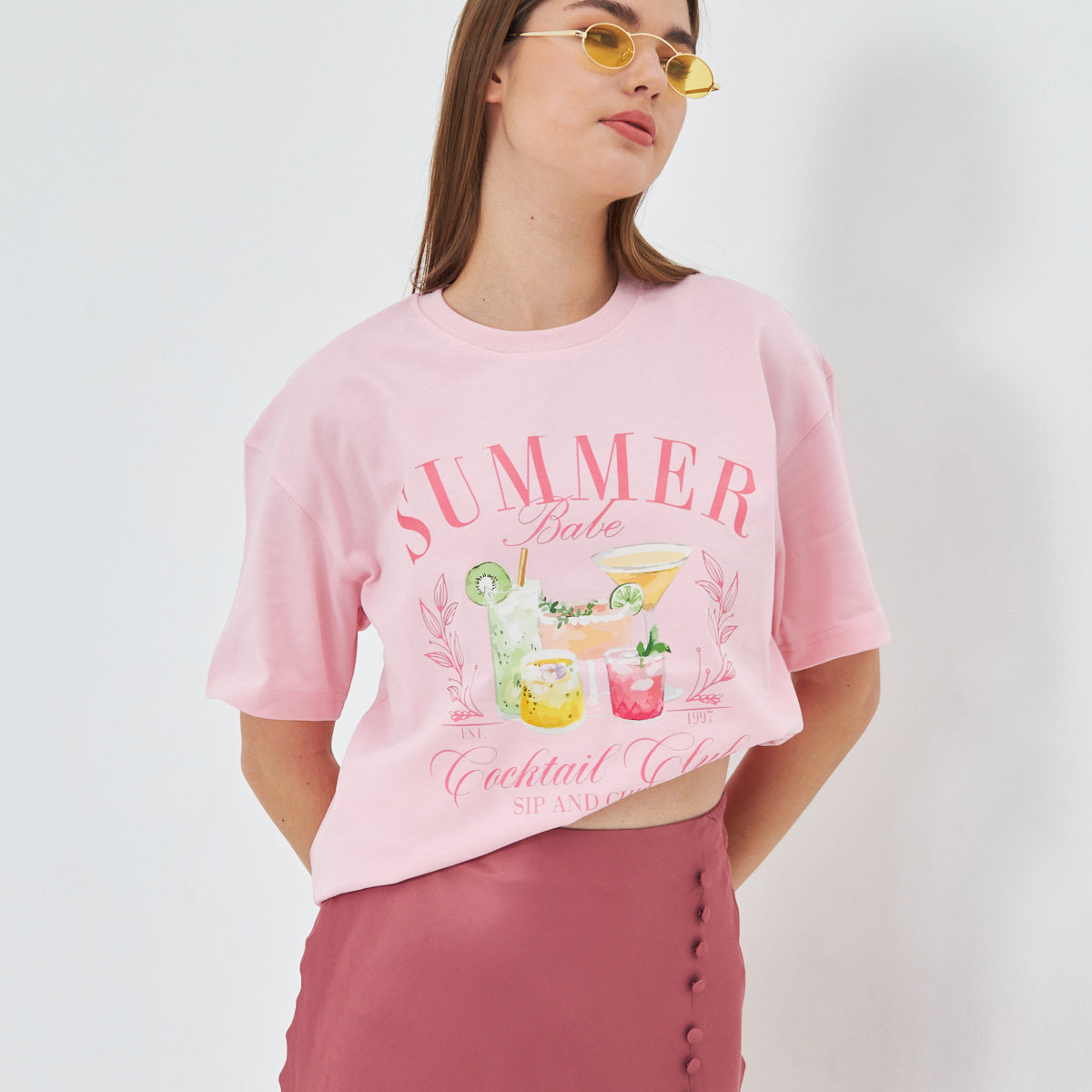 Summer Babe Baskılı %100 Tasarım Kadın Tişört