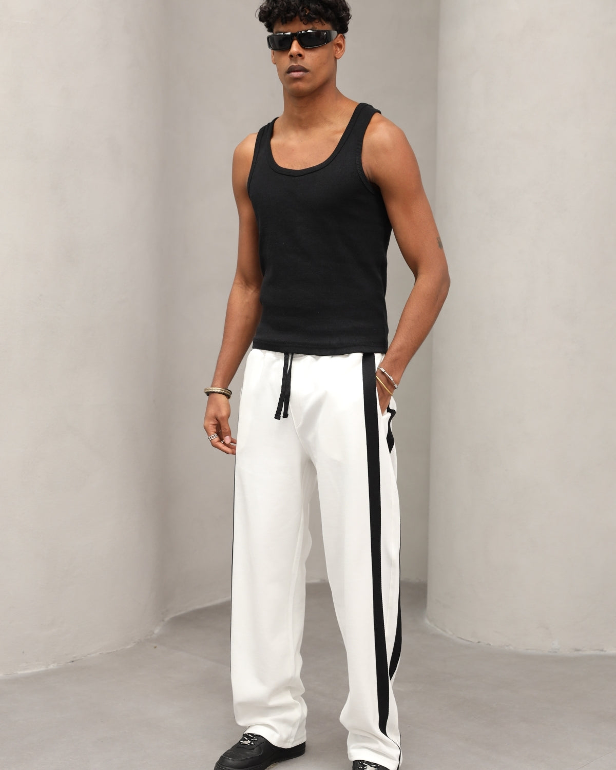 Şerit  Detaylı Oversize Erkek Eşofman Altı