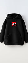 Kapüşonlu İçi Polar Why Baskılı Siyah Unisex Çocuk Hoodie Sweatshirt