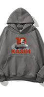 Kapüşonlu İçi Polar Kemal Atatürk 10 Kasım Baskılı Füme Unisex Hoodie Sweatshirt