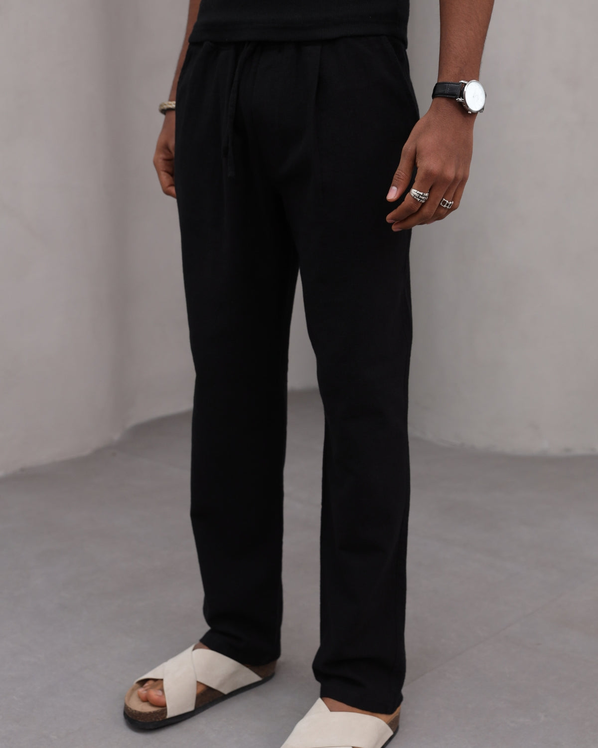 Rahat Kesim Düz Paça %100 Cotton Bağcıklı Erkek Pantolon