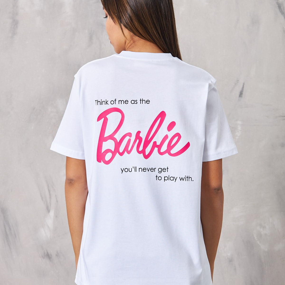 Barbie Tasarım Baskılı Beyaz Kadın T-Shirt