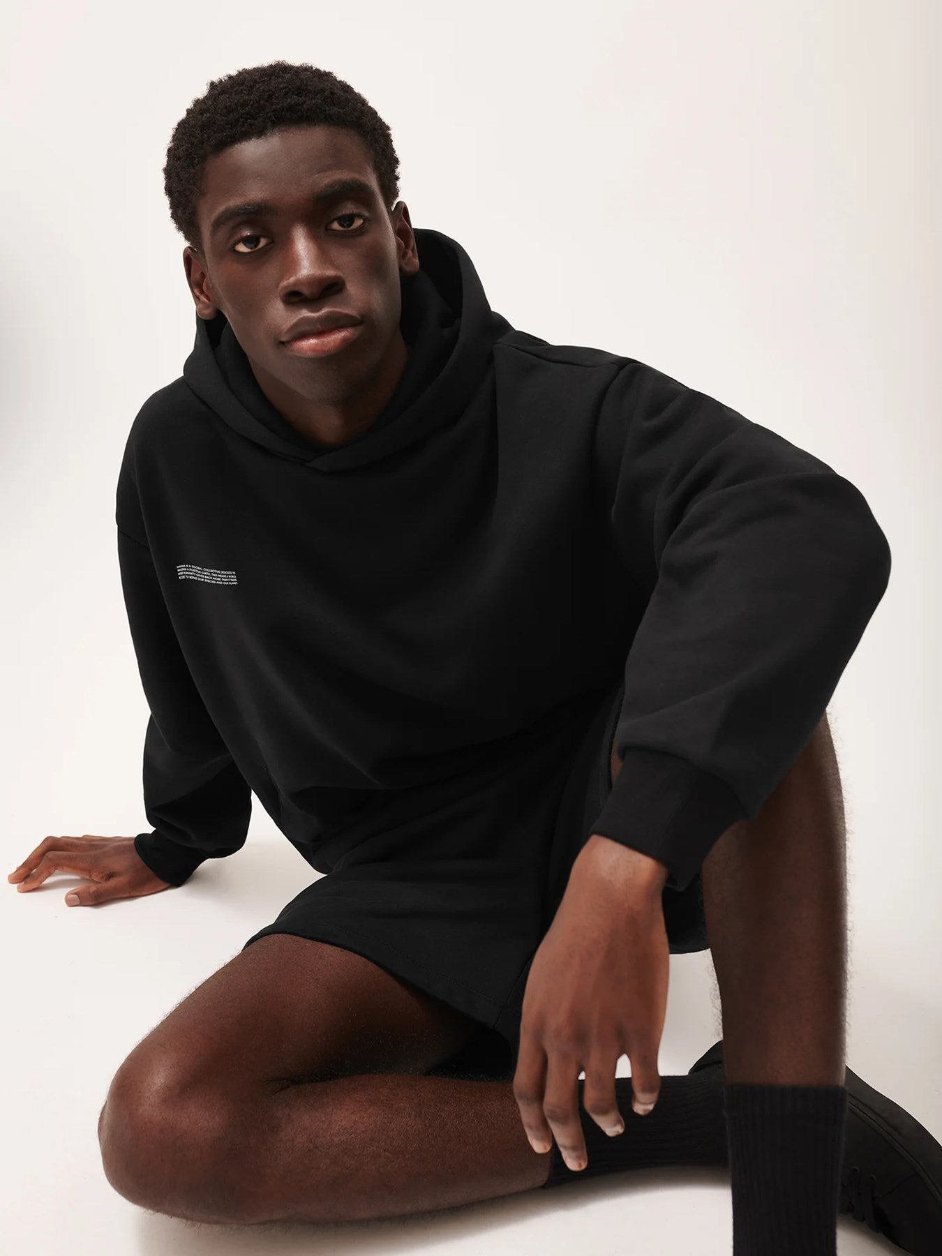 Siyah Unisex Kapüşonlu Nature Concept Baskılı Oversize Hoodie Sweatshirt