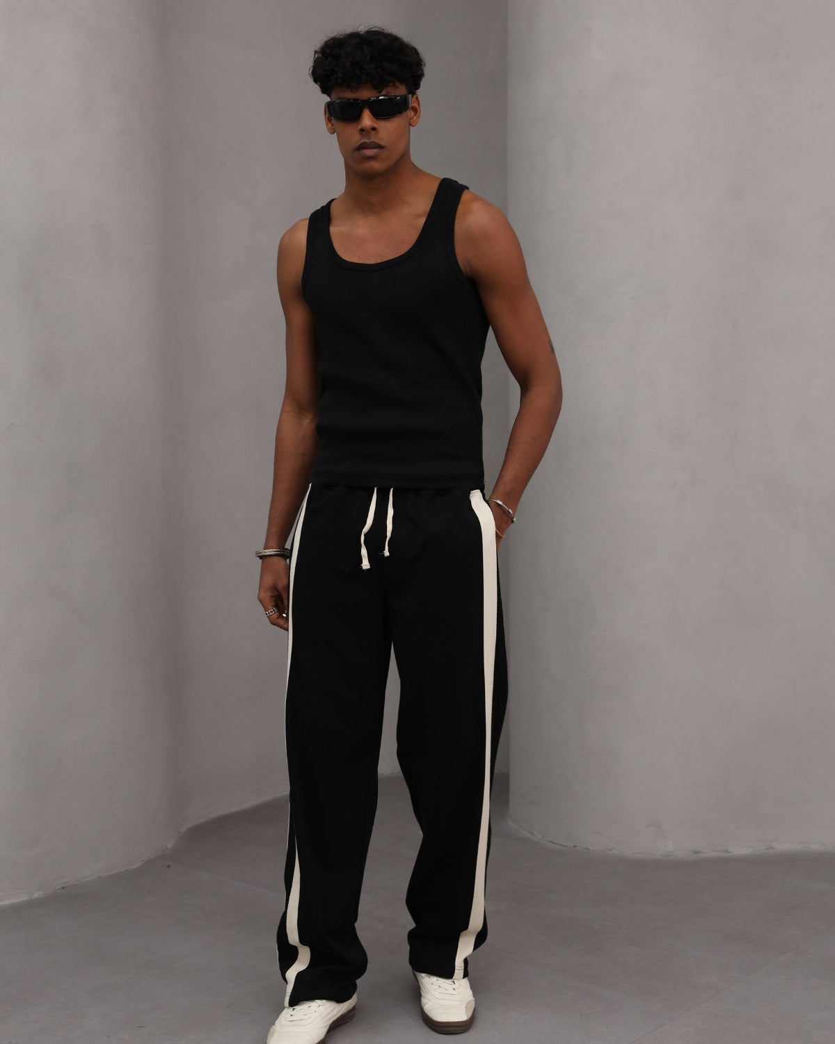 Şerit  Detaylı Oversize Erkek Eşofman Altı