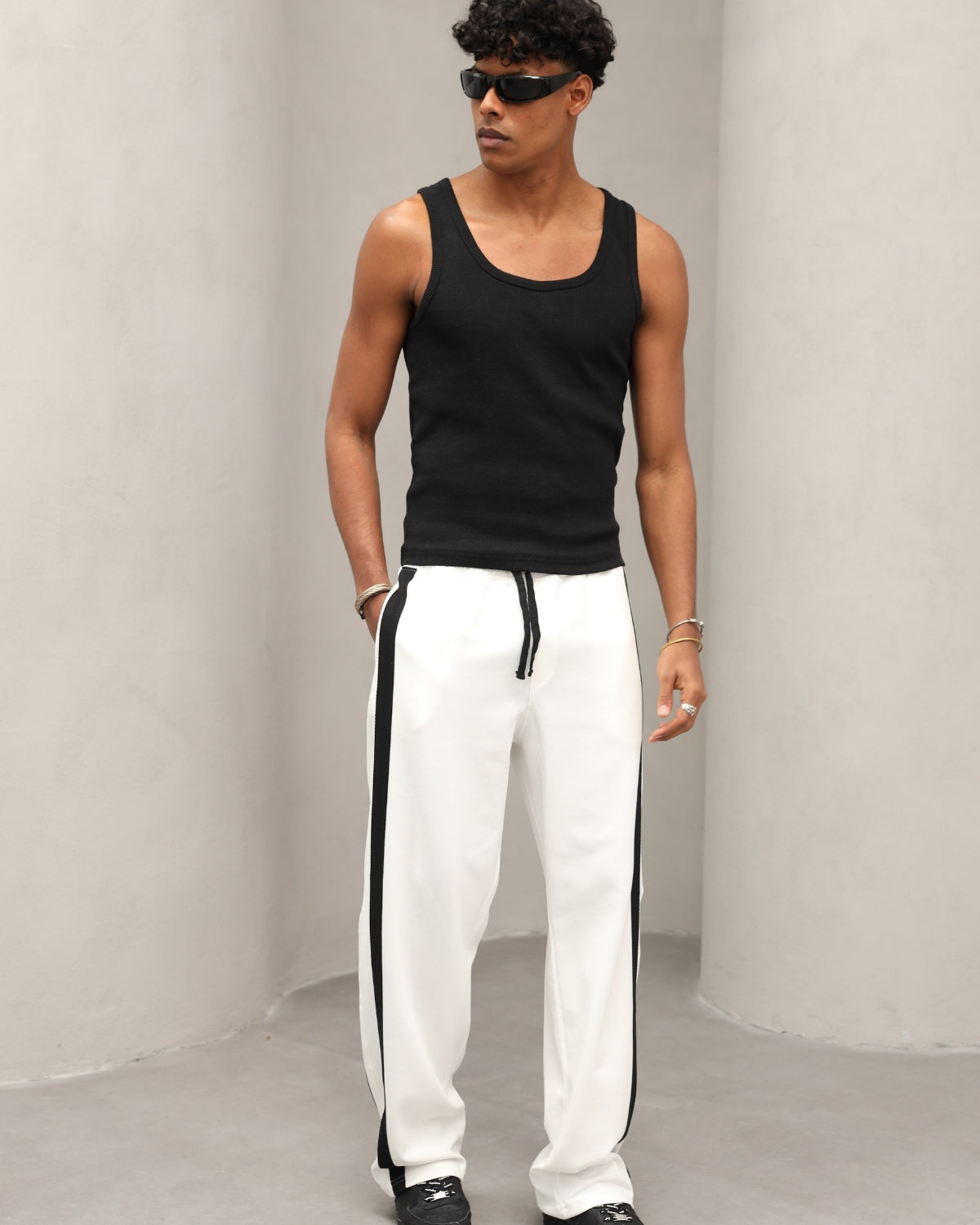 Şerit  Detaylı Oversize Erkek Eşofman Altı