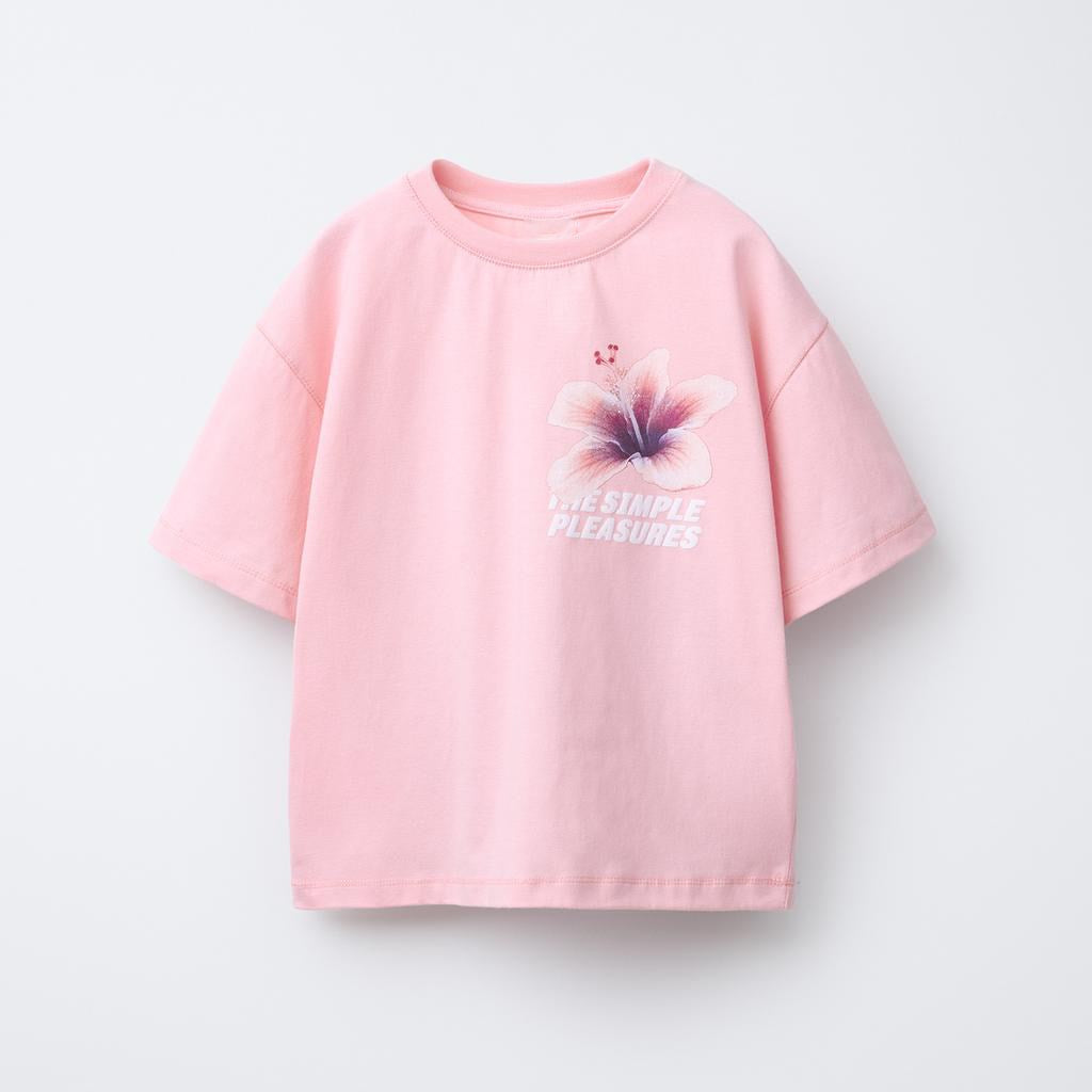 Me Simple Pleasures Baskılı Kız Çocuk %100 Pamuk Tişört