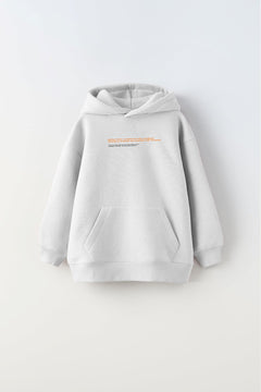 Kapüşonlu İçi Polar Art Work Heykel Baskılı Beyaz Unisex Çocuk Hoodie Sweatshirt