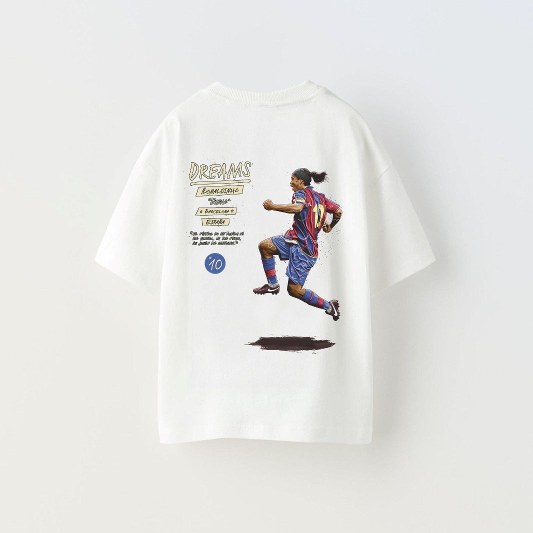 Always On Yazılı Futbol Tasarım Baskılı Beyaz Çocuk T-shirt