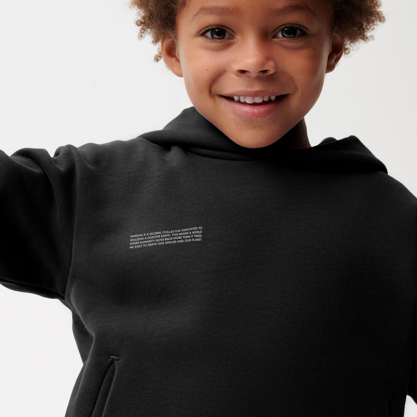 Siyah Unisex Çocuk Kapüşonlu Nature Concept Baskılı Oversize Hoodie Sweatshirt
