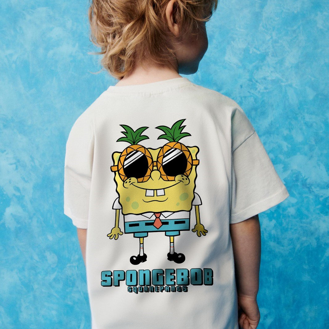 The Champ Spongebob Baskılı Beyaz Çocuk T-shırt