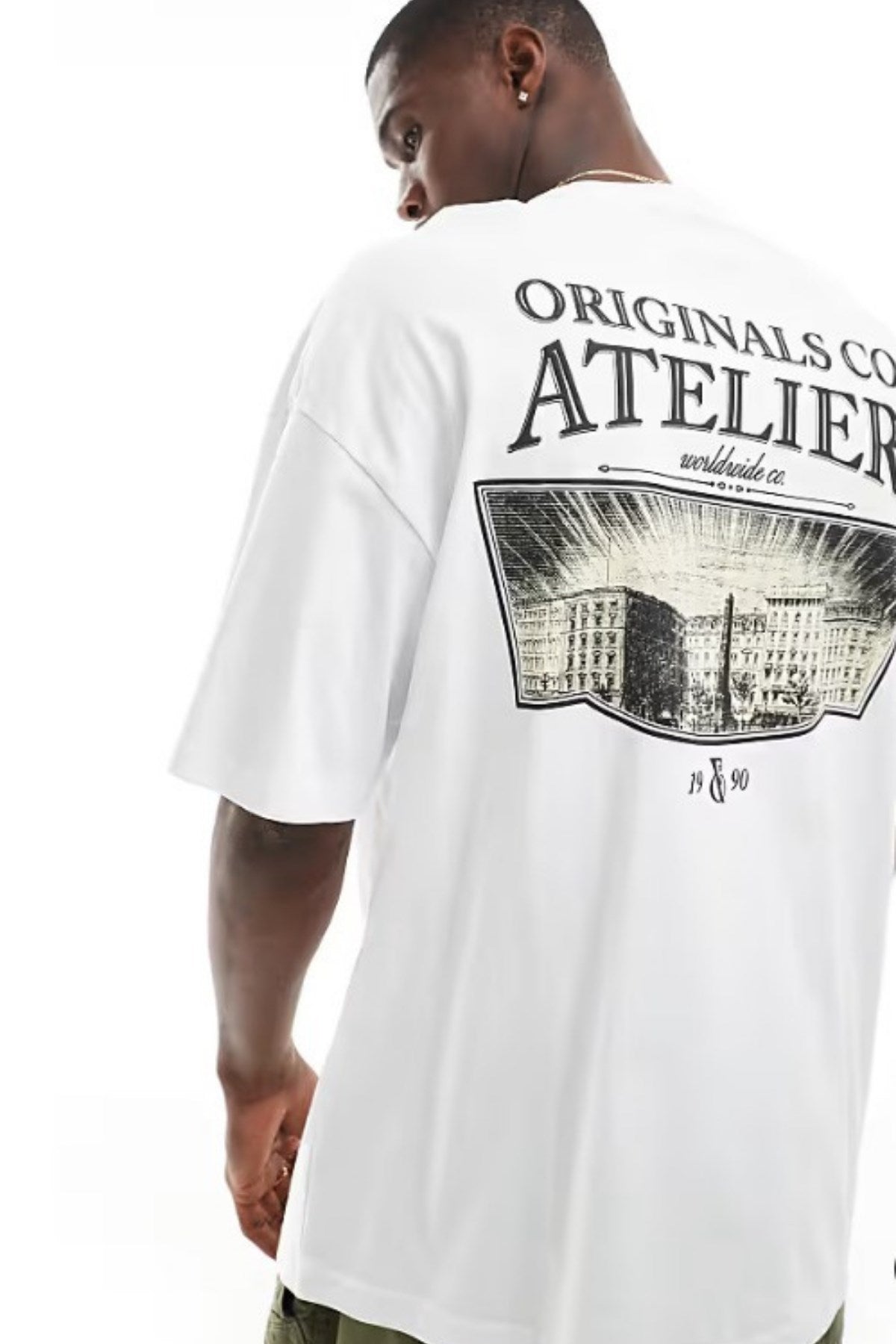 Büyük Beden Erkek Tişört %100 Pamuk Beyaz Oversize Yazlık