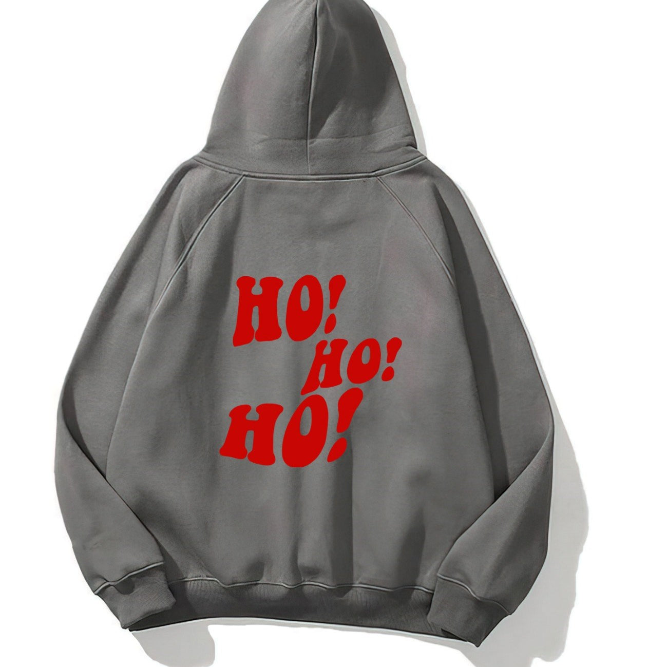 Kapüşonlu İçi Polar Ho! Ho! Ho! Christmas Yazı Baskılı Füme Unisex Sweatshirt