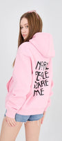 Kapüşonlu İçi Polar Normal People Scare Me Baskılı Pembe Unisex Hoodie Sweatshirt