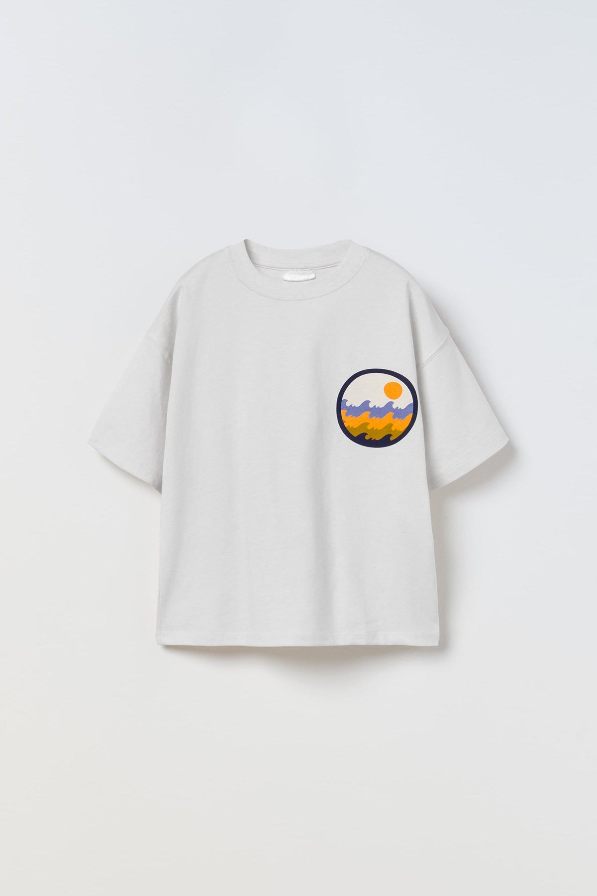 Rise Enjoy yazılı Gün Batımı Tasarım Baskılı Beyaz Çocuk T-Shirt