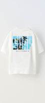 Surf California Yazılı Baskılı Beyaz Çocuk T-shirt
