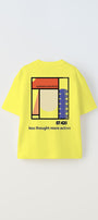 Updated Simplicity Yazılı Desen Tasarım Baskılı Sarı Çocuk T-Shirt