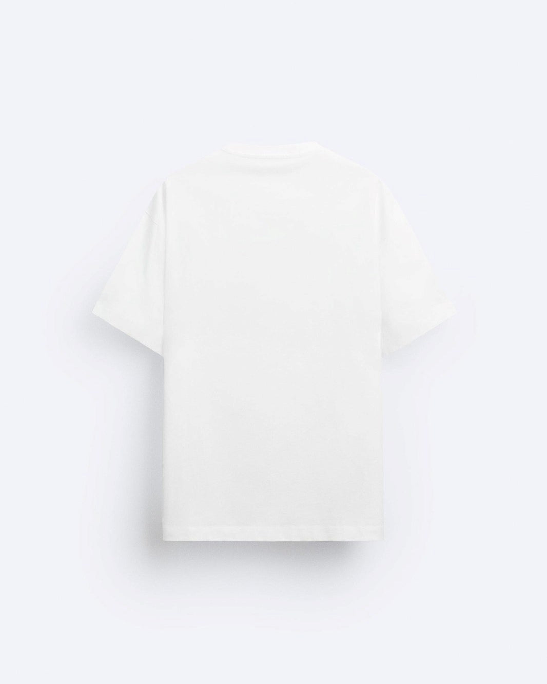 Art Work Baskılı Oversize Beyaz Erkek T-shirt