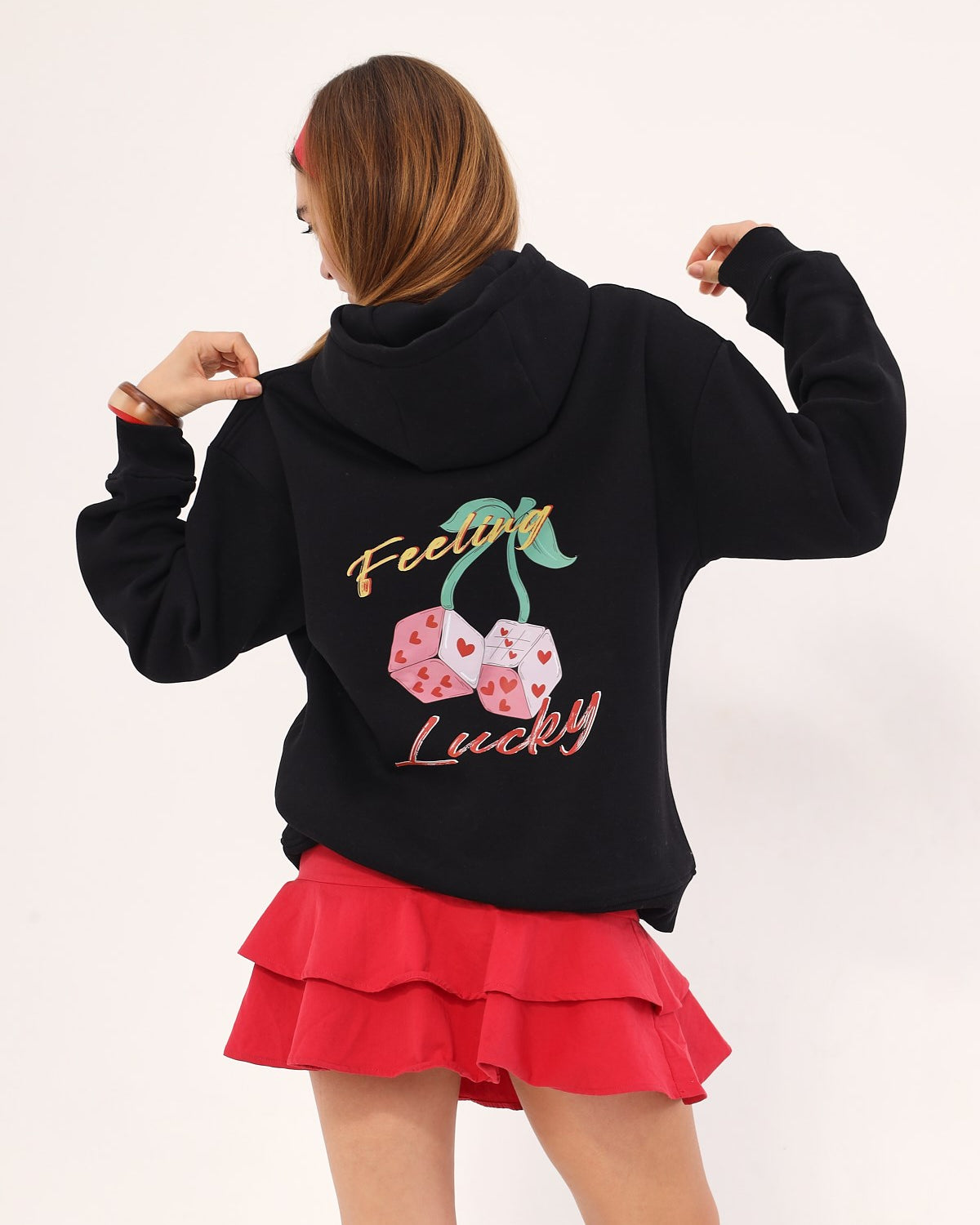 Kapüşonlu İçi Polar To Have You Yazılı Zar Baskılı Siyah Unisex Hoodie Sweatshirt