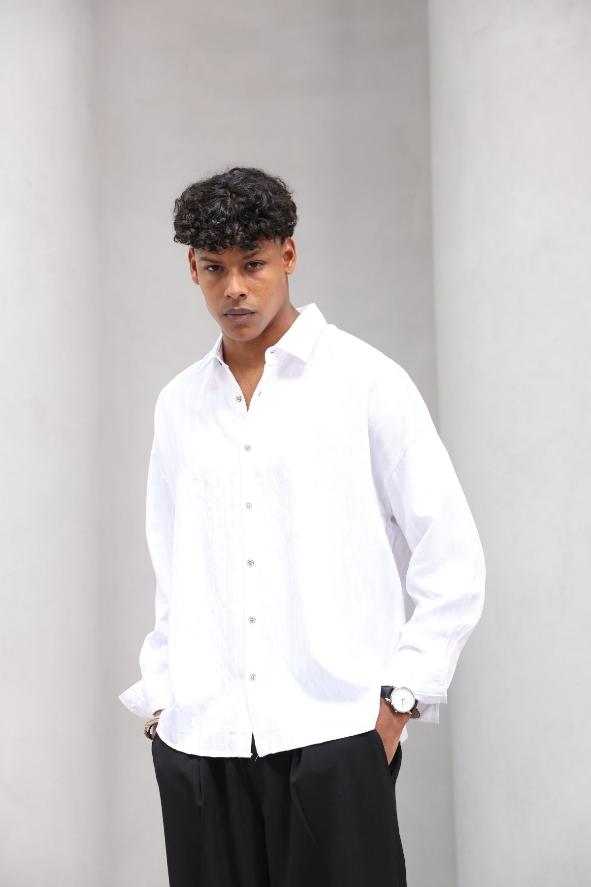 Yumuşak Dokulu Çizgili Modern Erkek Gömlek