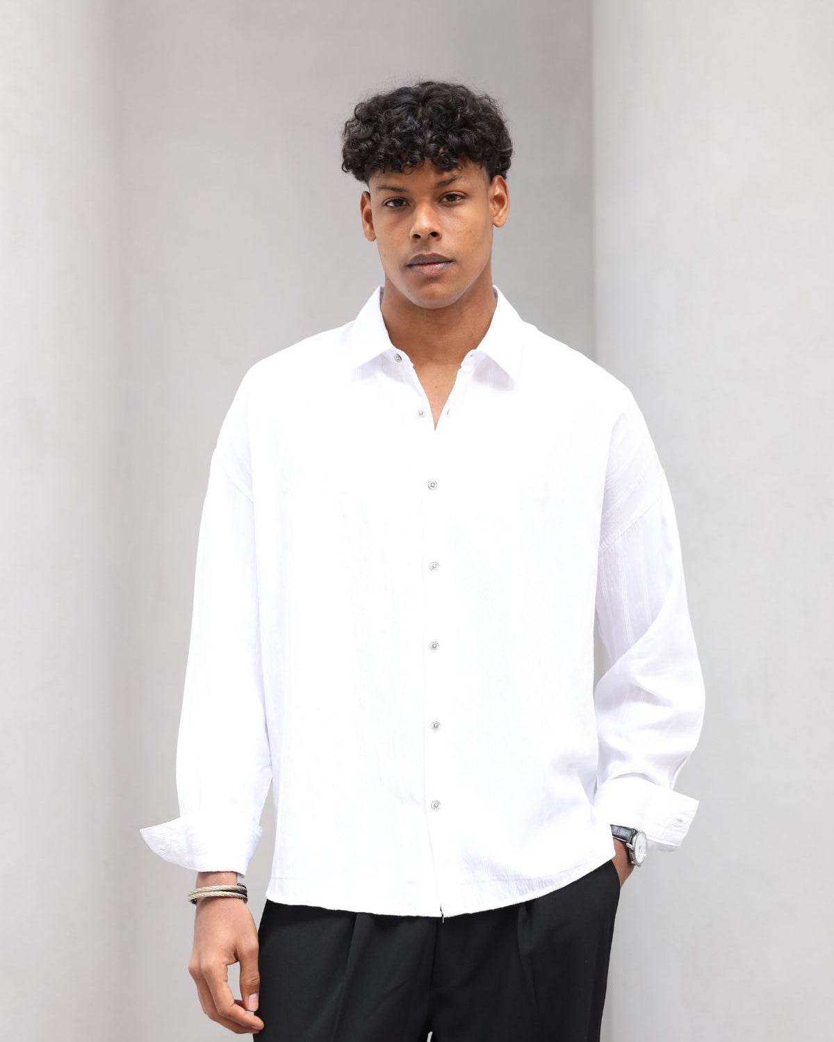 Yumuşak Dokulu Çizgili Modern Erkek Gömlek