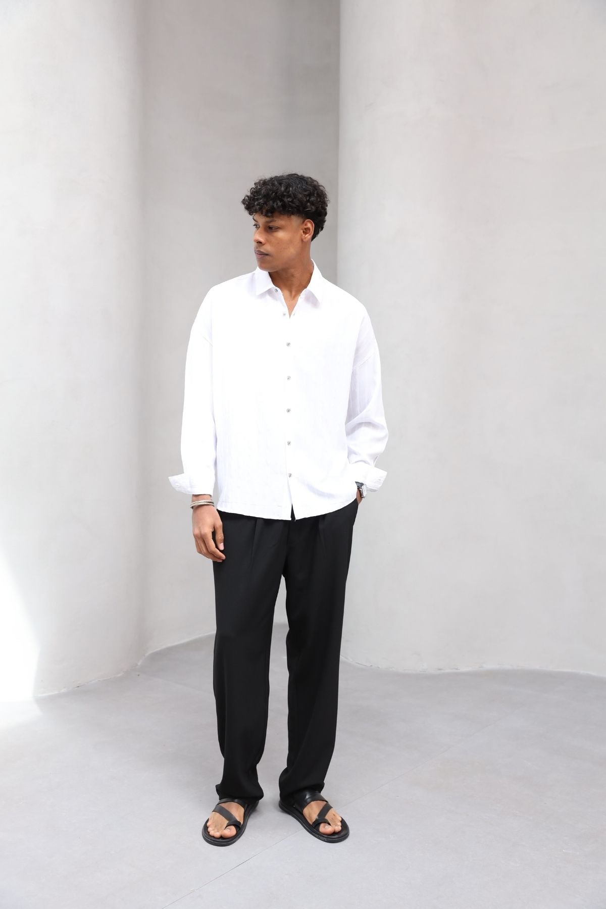 Yumuşak Dokulu Çizgili Modern Erkek Gömlek