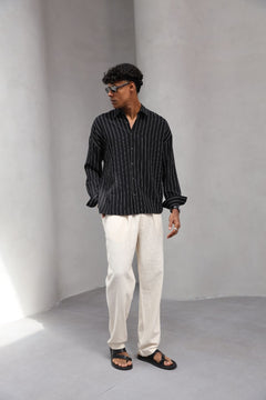 Yumuşak Dokulu Çizgili Modern Erkek Gömlek