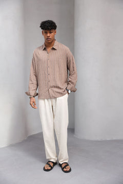 Yumuşak Dokulu Çizgili Modern Erkek Gömlek