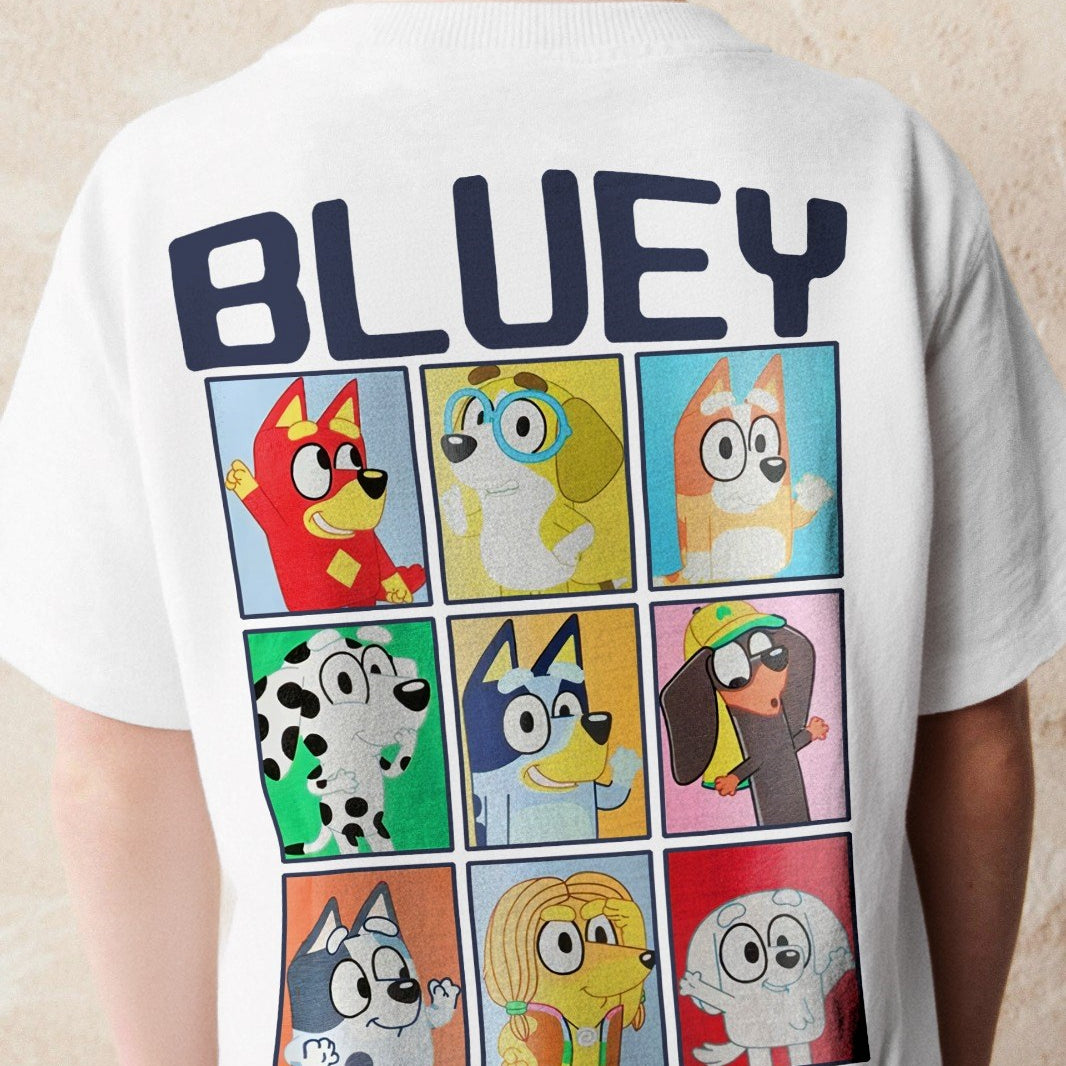 Bluey Yazılı Bluey Bingo Baskılı Beyaz Erkek Çocuk T-shirt
