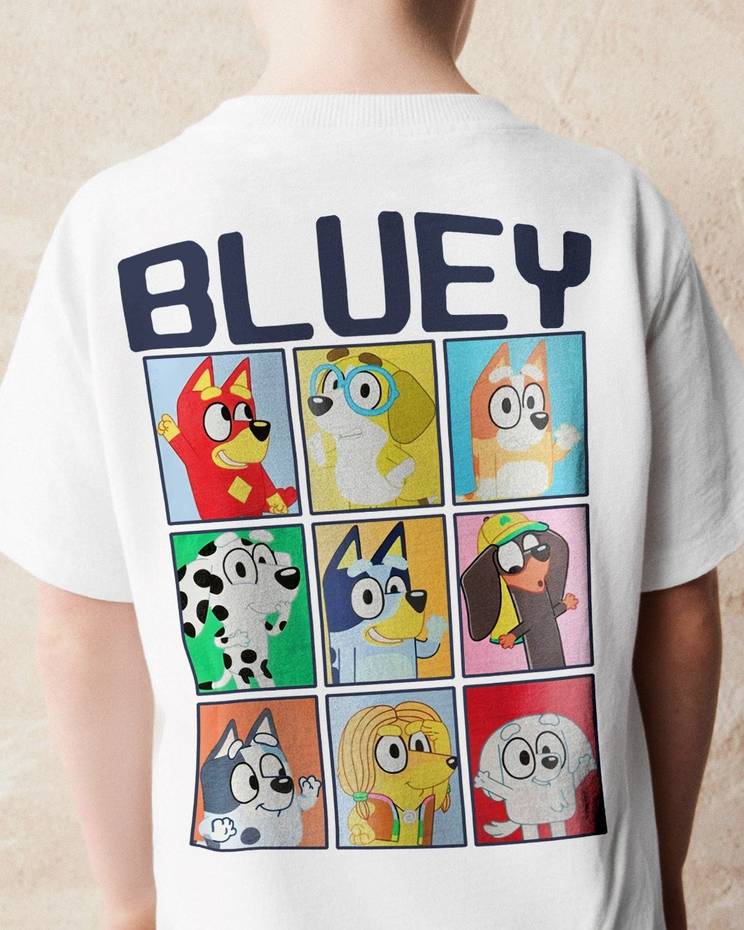 Bluey Yazılı Bluey Bingo Baskılı Beyaz Erkek Çocuk T-shirt