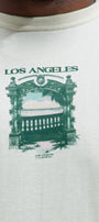 Büyük Beden Erkek Tişört %100 Pamuk Los Angeles Baskılı Beyaz Oversize Yazlık
