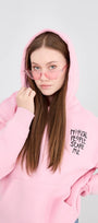 Kapüşonlu İçi Polar Normal People Scare Me Baskılı Pembe Unisex Hoodie Sweatshirt