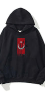 Kapüşonlu İçi Polar Türk Bayrağı Baskılı Siyah Unisex Hoodie Sweatshirt