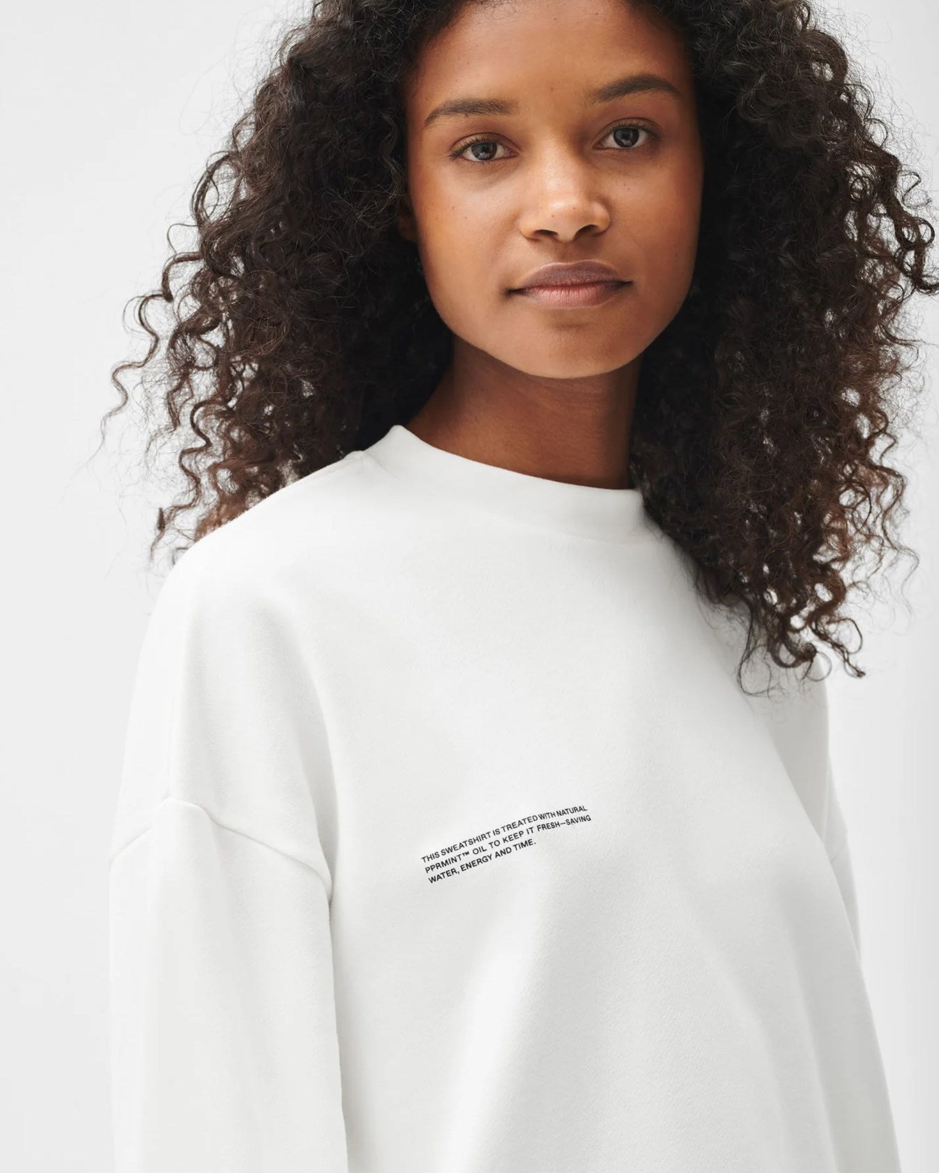 Beyaz Unisex Bisiklet Yaka Nature Concept Baskılı Oversize Hoodie Sweatshirt