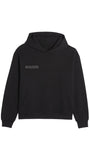 Siyah Unisex Kapüşonlu Nature Concept Baskılı Oversize Hoodie Sweatshirt