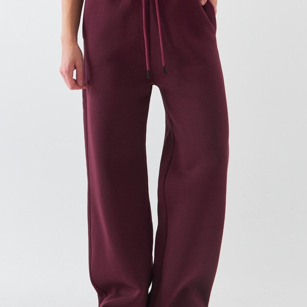 Oversize Unisex Eşofman Altı Bordo – 3 İplik Şardonlu, Bol Paça, Cepli, Modern Rahat Kesim