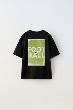 Believe Yazılı Futbol Tasarım Baskılı Siyah Çocuk T-shirt