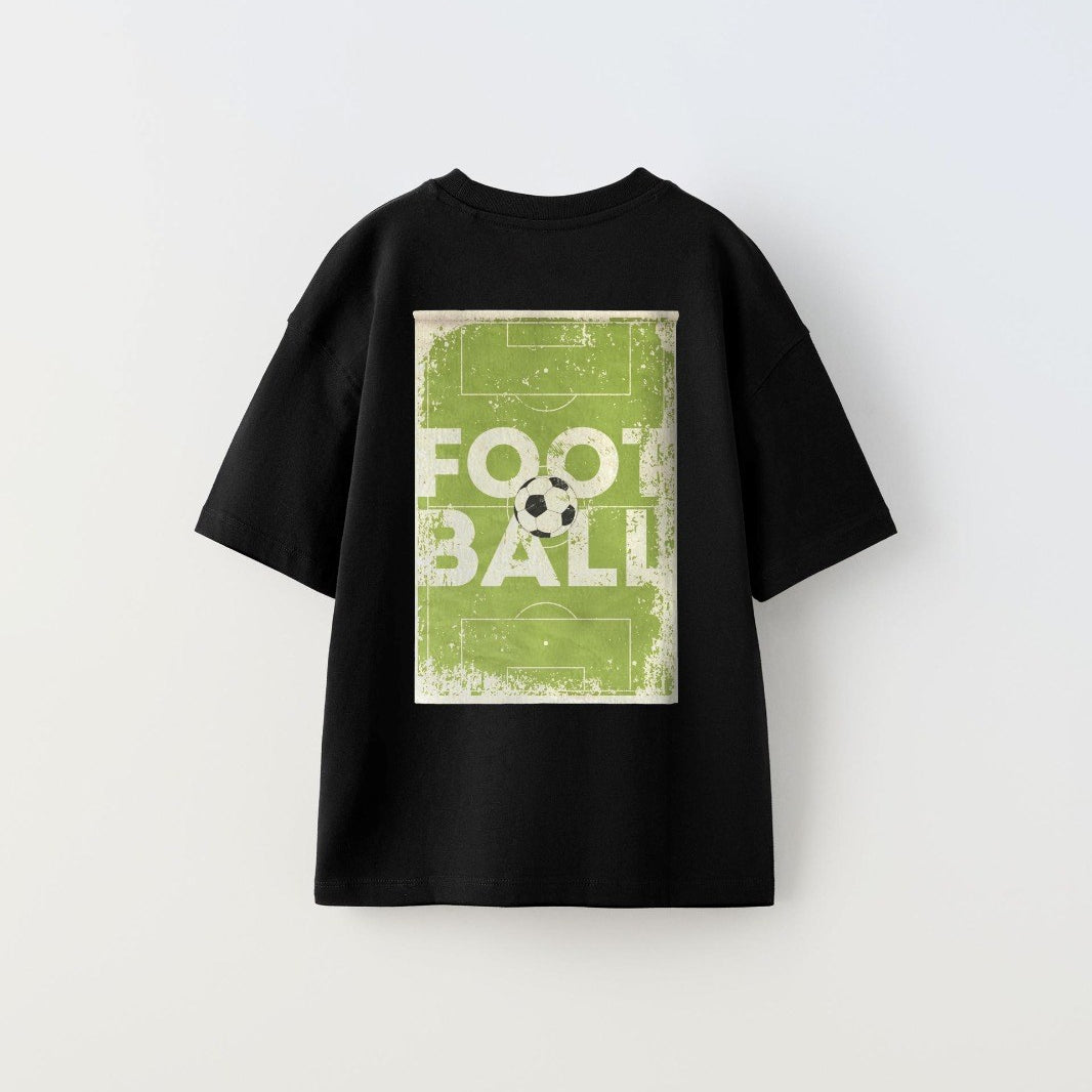 Believe Yazılı Futbol Tasarım Baskılı Siyah Çocuk T-shirt