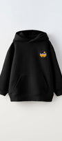 Kapüşonlu İçi Polar Rise And Enjoy Baskılı Siyah Unisex Çocuk Hoodie Sweatshirt