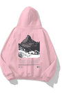 Kapüşonlu İçi Polar The Champ Dağ Baskılı Pembe Unisex Hoodie Sweatshirt