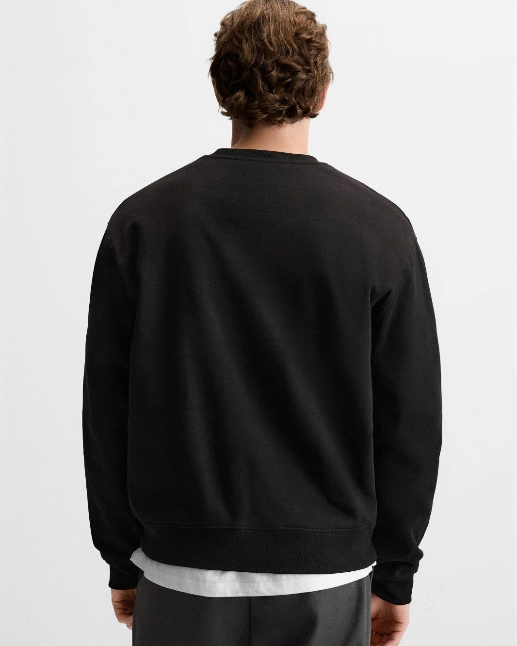 Bisiklet Yaka İçi Polar Life Story Yazı Baskılı Füme Oversize Sweatshirt