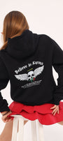 Kapüşonlu İçi Polar Believe İn Karma Baskılı Siyah Unisex Hoodie Sweatshirt